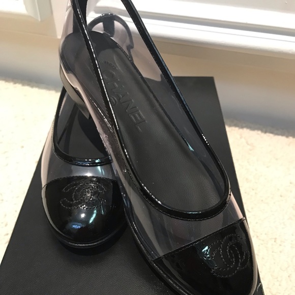 chanel clear flats